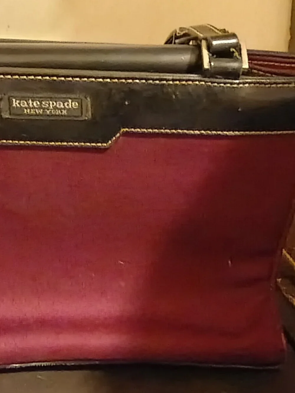kate spade Burgundy and Black Shoulder Tote